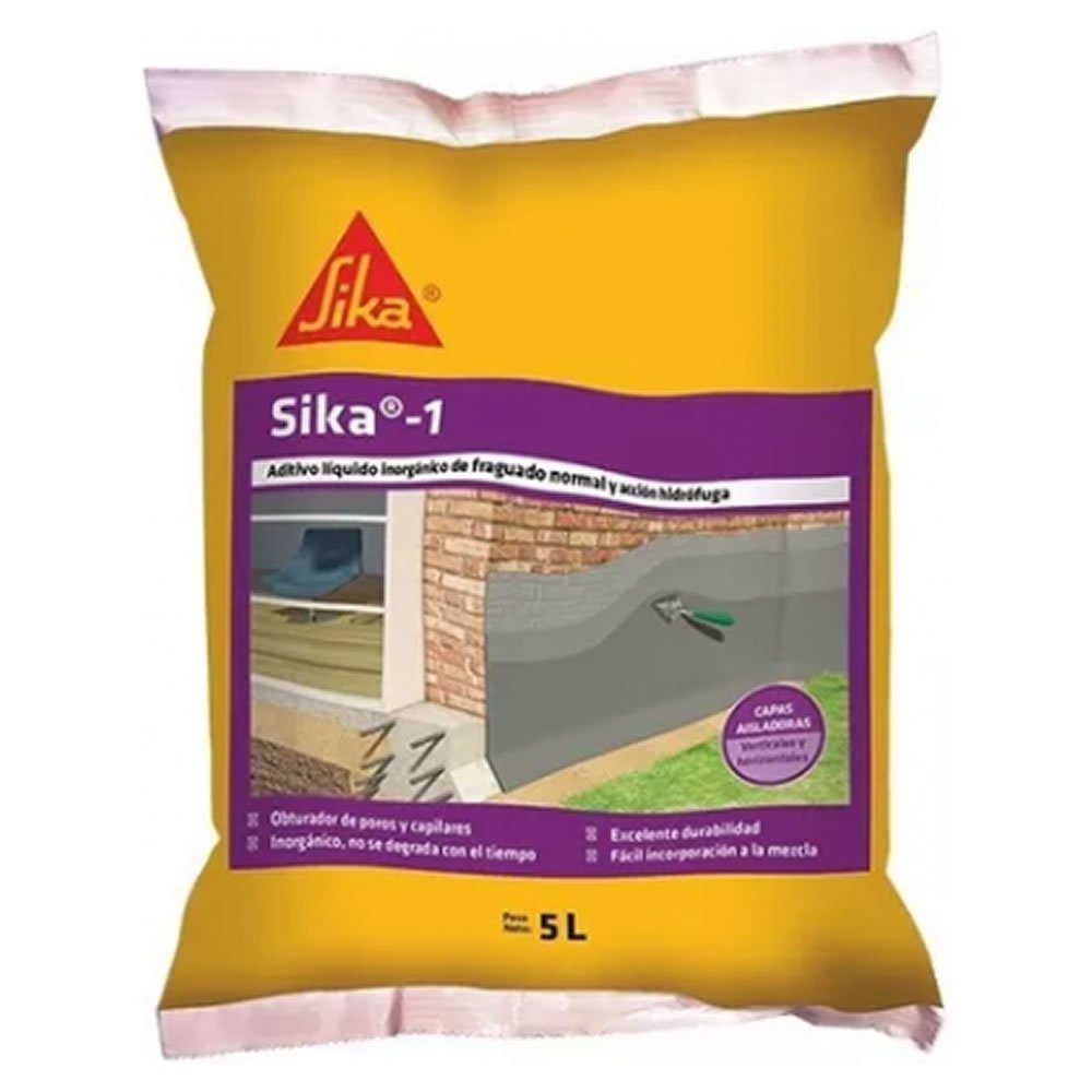 Sika 1 – Aditivo Hidrofugo Para Mezclas Cementicias – 4 Sachets X 5 Lt ...